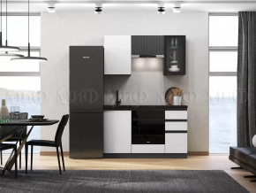 Кухня Техно-6 1,5м (Графит/Белый снег софт/Графит софт) в Пыть-Яхе - pyt-yah.mebel-tymen.ru | фото