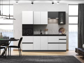 Кухня Техно-6 2,4м (Графит/Белый снег софт/Графит софт) в Пыть-Яхе - pyt-yah.mebel-tymen.ru | фото