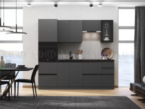 Кухня Техно-6 2,4м (Графит/Графит софт) в Пыть-Яхе - pyt-yah.mebel-tymen.ru | фото