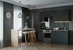 Кухонный гарнитур Антрацит-2000 столешница 38 мм в Пыть-Яхе - pyt-yah.mebel-tymen.ru | фото