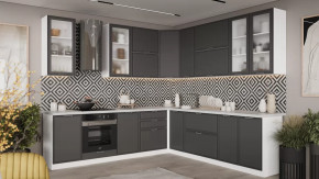 Кухонный гарнитур «Белладжио» №13 Белый, Софт графит в Пыть-Яхе - pyt-yah.mebel-tymen.ru | фото