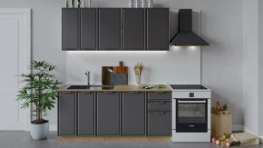 Кухонный гарнитур «Белладжио» длиной 180 см Дуб Крафт золотой, Софт графит в Пыть-Яхе - pyt-yah.mebel-tymen.ru | фото