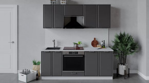 Кухонный гарнитур «Белладжио» длиной 200 см со шкафом НБ Белый, Софт графит в Пыть-Яхе - pyt-yah.mebel-tymen.ru | фото