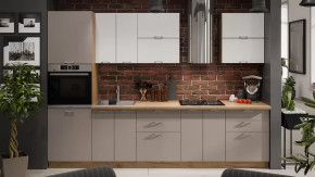 Кухонный гарнитур «Габриэлла» №9 Дуб крафт золотой/Сноу/Муссон в Пыть-Яхе - pyt-yah.mebel-tymen.ru | фото