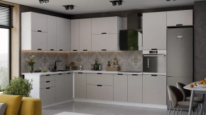 Кухонный гарнитур «Гренада» №18 Белый, Холст мокко в Пыть-Яхе - pyt-yah.mebel-tymen.ru | фото