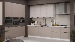 Кухонный гарнитур «Гренада» №23 Белый, Холст латте, Холст мокко в Пыть-Яхе - pyt-yah.mebel-tymen.ru | фото