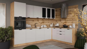 Кухонный гарнитур «Гренада» №6 Дуб Крафт золотой, Холст мокко в Пыть-Яхе - pyt-yah.mebel-tymen.ru | фото