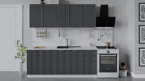 Кухонный гарнитур «Кимберли» длиной 200 см Белый, Титан в Пыть-Яхе - pyt-yah.mebel-tymen.ru | фото