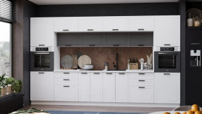 Кухонный гарнитур «Лорас» №3 Белый, Холст белый, Холст вулкан в Пыть-Яхе - pyt-yah.mebel-tymen.ru | фото