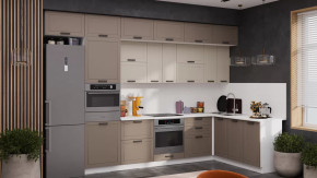 Кухонный гарнитур «Лорас» №4 Белый, Холст брюле, Холст латте в Пыть-Яхе - pyt-yah.mebel-tymen.ru | фото