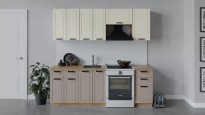 Кухонный гарнитур «Лорас» длиной 220 см Дуб крафт золотой/Холст брюле/Холст латте в Пыть-Яхе - pyt-yah.mebel-tymen.ru | фото