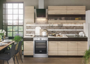 Кухонный гарнитур Маша 2,0 м венге/дуб сонома в Пыть-Яхе - pyt-yah.mebel-tymen.ru | фото