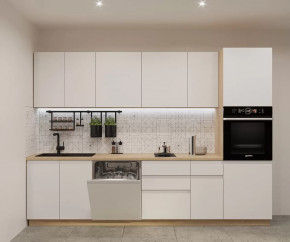 Кухонный прямой гарнитур арт.11, 3000 мм, Лайн/Тальк в Пыть-Яхе - pyt-yah.mebel-tymen.ru | фото