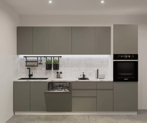 Кухонный прямой гарнитур арт.12, 3000 мм, Лайн/Обсидиан в Пыть-Яхе - pyt-yah.mebel-tymen.ru | фото