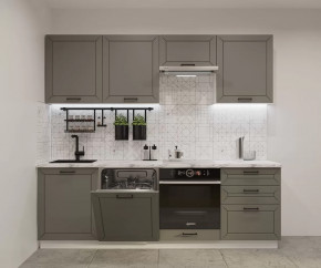 Кухонный прямой гарнитур арт.2, 2400 мм, Обсидиан/Кристалл в Пыть-Яхе - pyt-yah.mebel-tymen.ru | фото