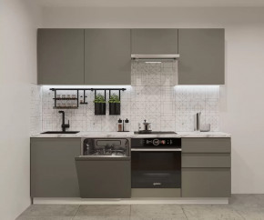 Кухонный прямой гарнитур арт.36, 2400 мм, Лайн/Обсидиан в Пыть-Яхе - pyt-yah.mebel-tymen.ru | фото