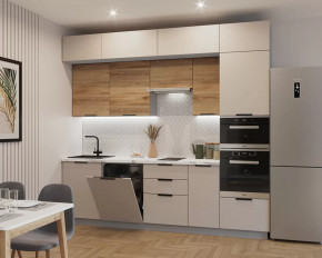 Кухонный прямой гарнитур арт.4, 2800 мм, Пикрит/Рустик натур в Пыть-Яхе - pyt-yah.mebel-tymen.ru | фото