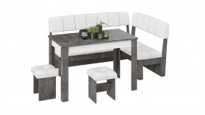 Кухонный уголок «Альфа» Ателье темный/Белый кожзам в Пыть-Яхе - pyt-yah.mebel-tymen.ru | фото