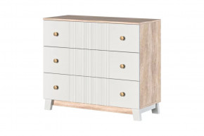 Ланзетти Комод 3 ящика Дуб Торонто/Жемчуг в Пыть-Яхе - pyt-yah.mebel-tymen.ru | фото