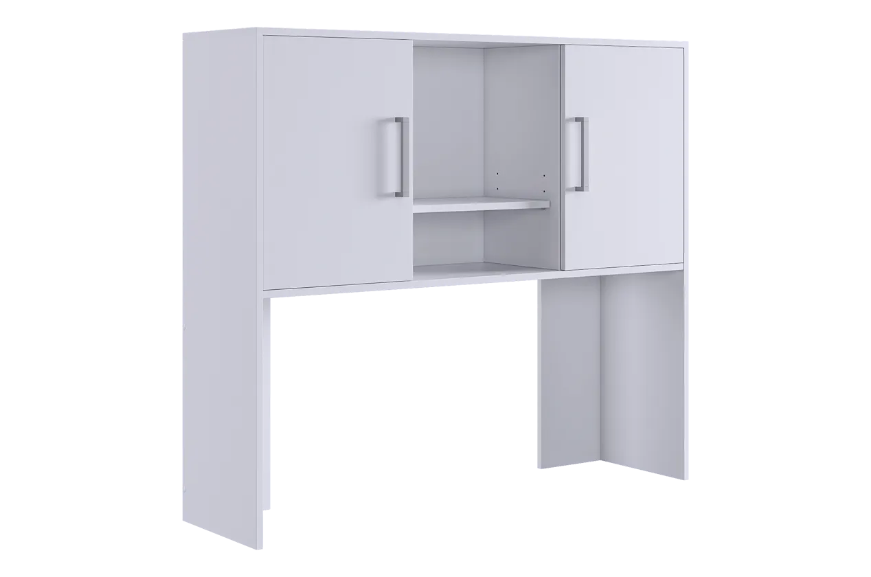 Надстройка стола компьютерного 1200 Лайт-2 белый/белый в Пыть-Яхе - pyt-yah.mebel-tymen.ru | фото