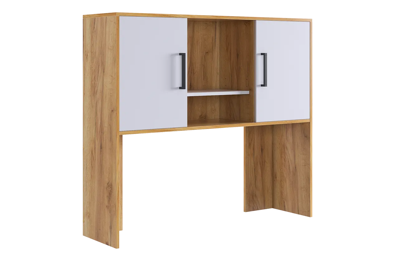 Надстройка стола компьютерного 1200 Лайт-2 дуб крафт золотой/белый в Пыть-Яхе - pyt-yah.mebel-tymen.ru | фото