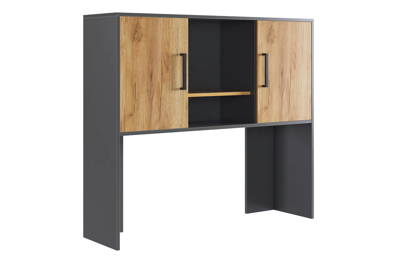 Надстройка стола компьютерного 1200 Лайт-2 графит/дуб крафт золотой в Пыть-Яхе - pyt-yah.mebel-tymen.ru | фото