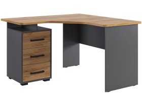 Стол компьютерный 1200 угловой Лайт-2 графит/дуб крафт золотой в Пыть-Яхе - pyt-yah.mebel-tymen.ru | фото