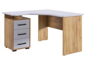 Стол компьютерный 1200 угловой Лайт-2 дуб крафт золотой/белый в Пыть-Яхе - pyt-yah.mebel-tymen.ru | фото