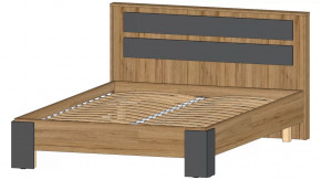 Ленора Кровать 1400 Дуб вотан/Графит в Пыть-Яхе - pyt-yah.mebel-tymen.ru | фото