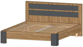 Ленора Кровать 1600 Дуб вотан/Графит в Пыть-Яхе - pyt-yah.mebel-tymen.ru | фото