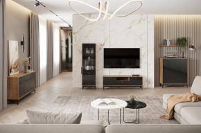 Модульная гостиная Brass Черный глянец НК-мебель в Пыть-Яхе - pyt-yah.mebel-tymen.ru | фото