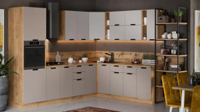 Модульная кухня «Гренада» Дуб Крафт золотой, Холст мокко, Холст латте в Пыть-Яхе - pyt-yah.mebel-tymen.ru | фото