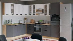 Модульная кухня «Лорас» Дуб крафт золотой/Холст белый/Холст вулкан в Пыть-Яхе - pyt-yah.mebel-tymen.ru | фото