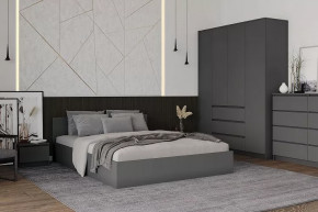 МОРИ КРМ1600.1/1 Кровать (сп/м 1600*2000мм), ЛДСП графит (МП/2) НАСТИЛЫ в Пыть-Яхе - pyt-yah.mebel-tymen.ru | фото