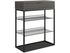 Обувница Вельвет графит/графит матовый/черный муар в Пыть-Яхе - pyt-yah.mebel-tymen.ru | фото