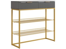 Обувница Классная 1 графит/графит матовый/золото в Пыть-Яхе - pyt-yah.mebel-tymen.ru | фото