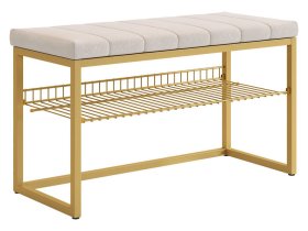 Обувница Классная 2 золото/крем (велюр) в Пыть-Яхе - pyt-yah.mebel-tymen.ru | фото