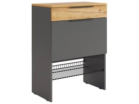 Обувница Баско графит/дуб крафт золотой в Пыть-Яхе - pyt-yah.mebel-tymen.ru | фото