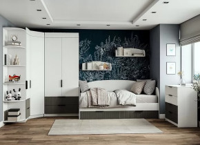 Подростковая Лавис, набор №БГС-1, белый/графит софт, белый софт в Пыть-Яхе - pyt-yah.mebel-tymen.ru | фото