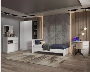 Подростковая Мэнкс №1 Белый/серый графит в Пыть-Яхе - pyt-yah.mebel-tymen.ru | фото