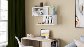 Полка настенная «Diamond» Тип 1 Белый Ясень в Пыть-Яхе - pyt-yah.mebel-tymen.ru | фото