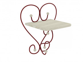 Полка настенная Милсон белая-металл красный в Пыть-Яхе - pyt-yah.mebel-tymen.ru | фото