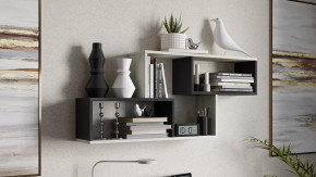 Полка настенная тип 4 Антрацит/Дуб крафт белый в Пыть-Яхе - pyt-yah.mebel-tymen.ru | фото