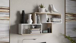 Полка настенная тип 4 Дуб Сонома/Белый в Пыть-Яхе - pyt-yah.mebel-tymen.ru | фото