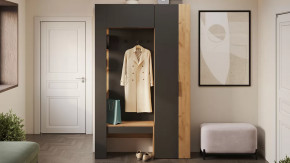 Прихожая «Асти» № 1 Дуб крафт золотой/Антрацит в Пыть-Яхе - pyt-yah.mebel-tymen.ru | фото