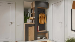 Прихожая «Асти» № 3 Дуб крафт золотой/Антрацит в Пыть-Яхе - pyt-yah.mebel-tymen.ru | фото