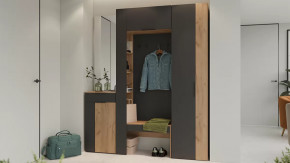 Прихожая «Асти» Дуб крафт золотой/Антрацит в Пыть-Яхе - pyt-yah.mebel-tymen.ru | фото