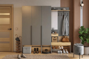 Прихожая Баско К11 графит/дуб крафт золотой в Пыть-Яхе - pyt-yah.mebel-tymen.ru | фото