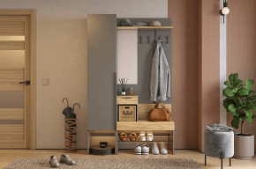 Прихожая Баско К3 графит/дуб крафт золотой в Пыть-Яхе - pyt-yah.mebel-tymen.ru | фото