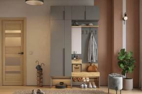 Прихожая Баско К6 графит/дуб крафт золотой в Пыть-Яхе - pyt-yah.mebel-tymen.ru | фото